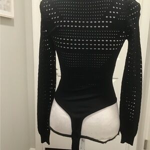 JLUXLABEL Black Cut-Out Bodysuit